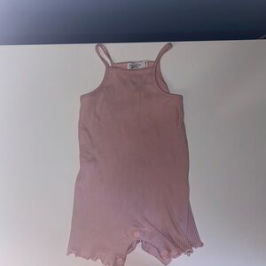 Pink Ribbed Baby Romper